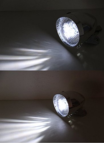 BlueSunshine Vintage Retro Bicycle Bike Front Light Lamp 3 LED Headlight with Bracket (Silver)