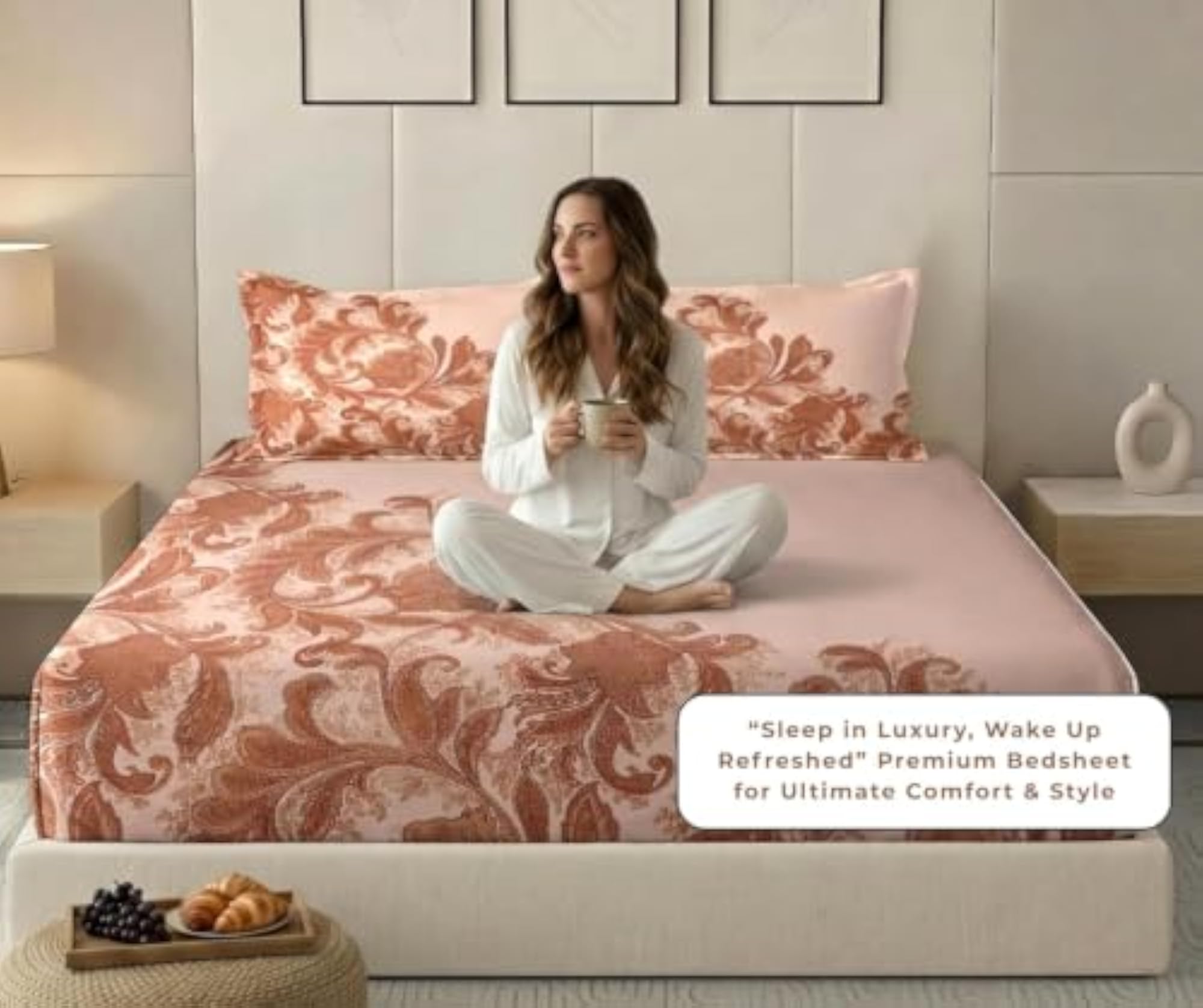 Fitted Bedsheets King Size with Pillow Covers