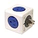 PowerCube Original 4 Outlet Power Adapter with USB Port - Cobalt Blue