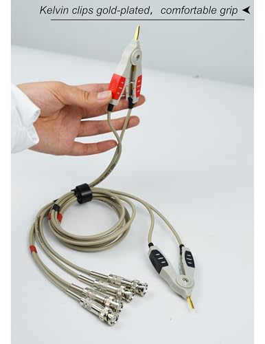 Image of ZIBOO LCR-03 LCR Meter Test Leads BNC Male Plug 4-Wire Kelvin Compatible with Keithley /Tektronix /HP /Agilent /Anritsu /Ericsson LCR Meter Benchtop Tester,Capacitance Meter,Benchtop Inductance Meter