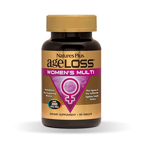 Natures Plus AgeLoss Women’s Multi - 90 Tablets - Anti-Aging Multivitamin & Mineral Supplement, Menstrual & Menopausal Support, Antioxidant - Gluten-Free - 30 Servings