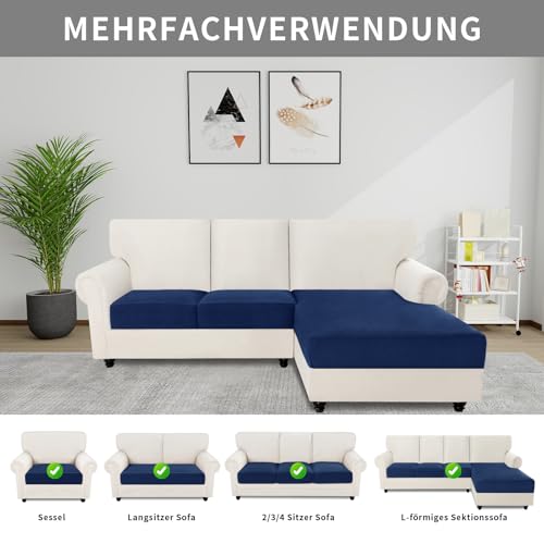 Easy-Going Housses Canapé Extensibles Antidérapantes 3 pcs Bleu Marine