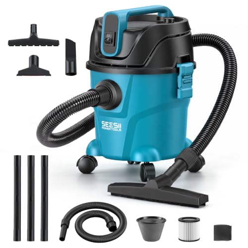 SEESII US Seesii Wheeled Wet Dry Shop Vac, 2.5 Gal 3-Stage Filtration Vacuum Cleaner