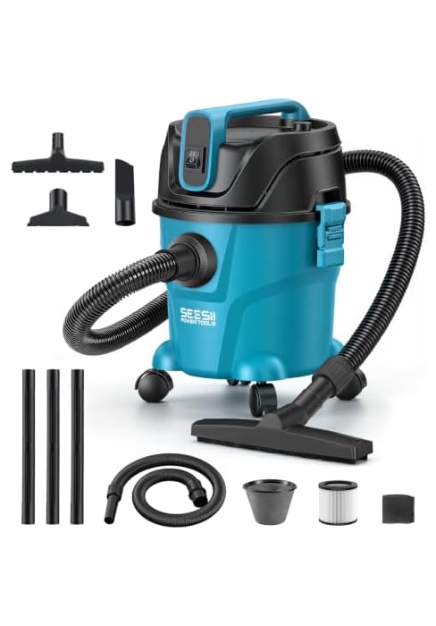 Seesii Nass- und Trockensauger 10L 1100W 2,5PS, Werkstattsauger mit Gebläse | Nass-/Trockenbetrie...