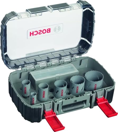 Bosch Professional 11 unidades Sierra de corona bimetálica Set (en distintos materiales, Ø 22–65 mm, accesorios para taladro)