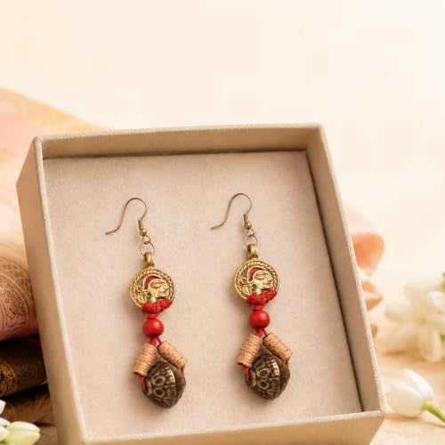 Image of Royal Queen & Empress Handcrafted Tribal Dhokra Earrings Collection for Women - Statement Ethnic Designs in Multiple Colours