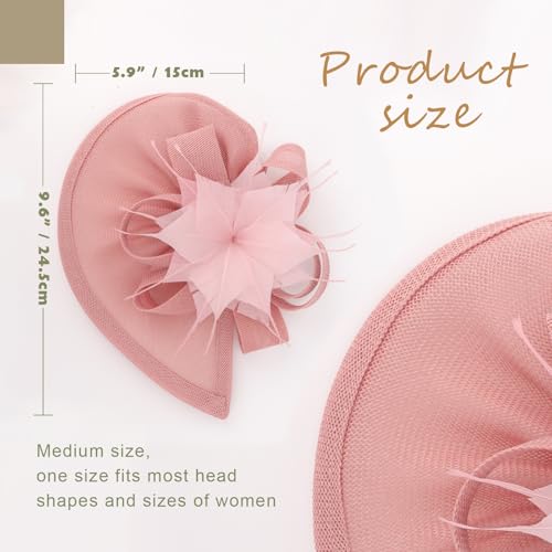 Image of DRESHOW Fascinators Hat Feather Headband Women's Fascinators Tea Party Headwear with Clip Flower Head Band for Girls & Women
