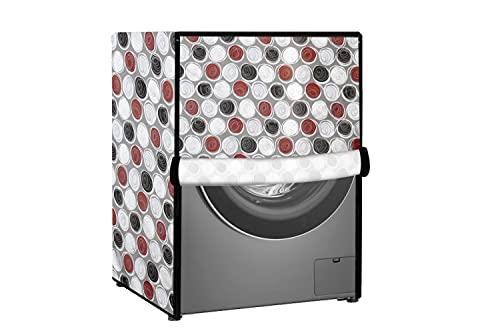 Image of Stylista Washing Machine Cover Compatible for Bosch 7 Kg Fully-Automatic Front Loading WAK24264IN, Abstract Pattern Mgrey