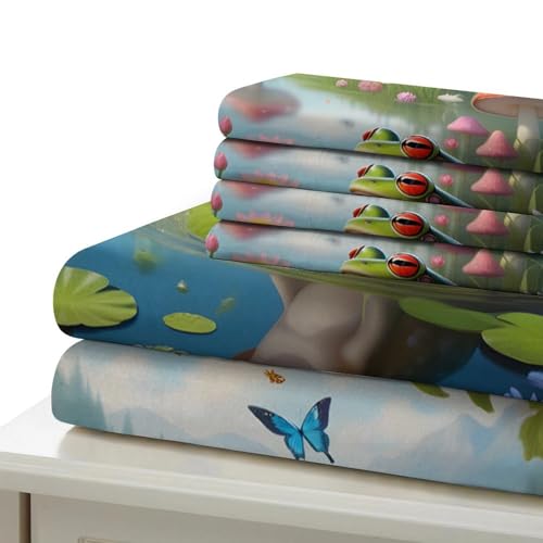 Housse de couette grenouille 3D hypoallergénique et respirante double