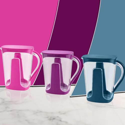 Image of Plastic Jug with Lid 1 Pc - Pure Water Jug 2000 ml - Large Capacity Transparent Unbreakable Plastic Pitcher with Handle & Secure Lid, BPA-Free Container for Water, Juice, Lemonade & Home Use