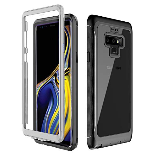 AIYUE Samsung Galaxy Note 9 Case, Built-in Anti-Scratch Screen Protector, 360 Degree Full Body Protection, Shock Drop Proof Rugged Durable Case for Samsung Galaxy Note 9 transparent