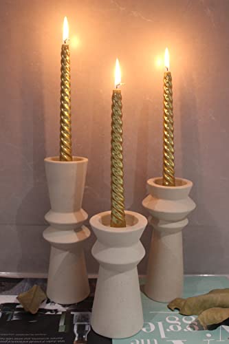 Cream Candle Holders For Pillar Candles, Ceramic Candlestick Holder Set Of 3, Tea Light Candle Holder Table Centerpiece, Minimalist Tall Candle Stand For Taper Candles Home Décor Wedding #TOP2