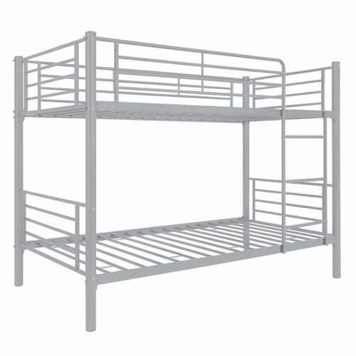 Acomoda Textil – Litera Metálica Doble 200x97x161 cm. Cama Infantil y Juvenil con Escalera Lateral y Barandilla Seguridad Resistente y Compacta para Dormitorio (Litera)