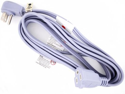 Wideskall® Heavy Duty Appliance 3 Prong Angle Plug UL Listed Indoor Extension Cord (Grey) (12 Feet)