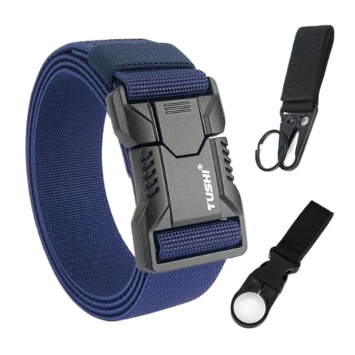 Cinturón táctico elástico de 125 cm unisex ajustable azul marino
