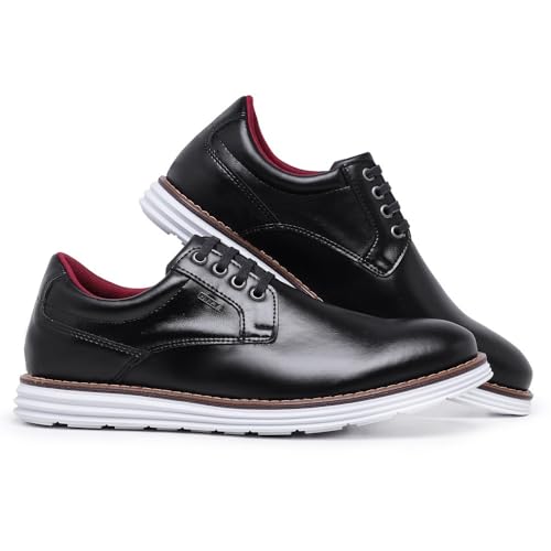 Sapato Oxford Derby Masculino Modelo Casual Sofisticado Solado Confortável (41, Preto)