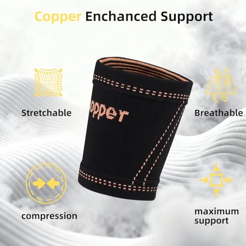 Bicep Compression Sleeve, Copper-Infused Bicep Tendonitis Brace & Tricep Tendonitis Sleeve for Pain Relief Recovery,3D Knit Upper Arm Support for Men & Women - Image 4