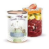 Terra Canis Caballo, Pepino y Fresa - alimento húmedo Sensitive, 400 g I alimento Premium para Perros con digestión Delicada I Libre de alérgenos, bajo Contenido de Cereales y fácil de digerir