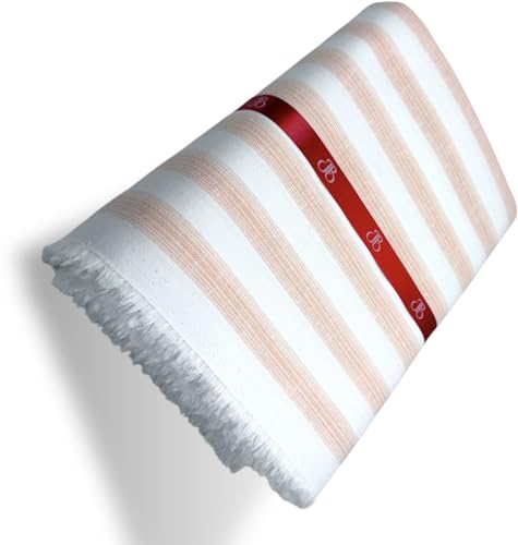 Image of JHABAK'S Unstitched Striped Shirt Fabric for Men - Cotton Linen Blend Lining Material - Shirt and Kurta Piece Cloth