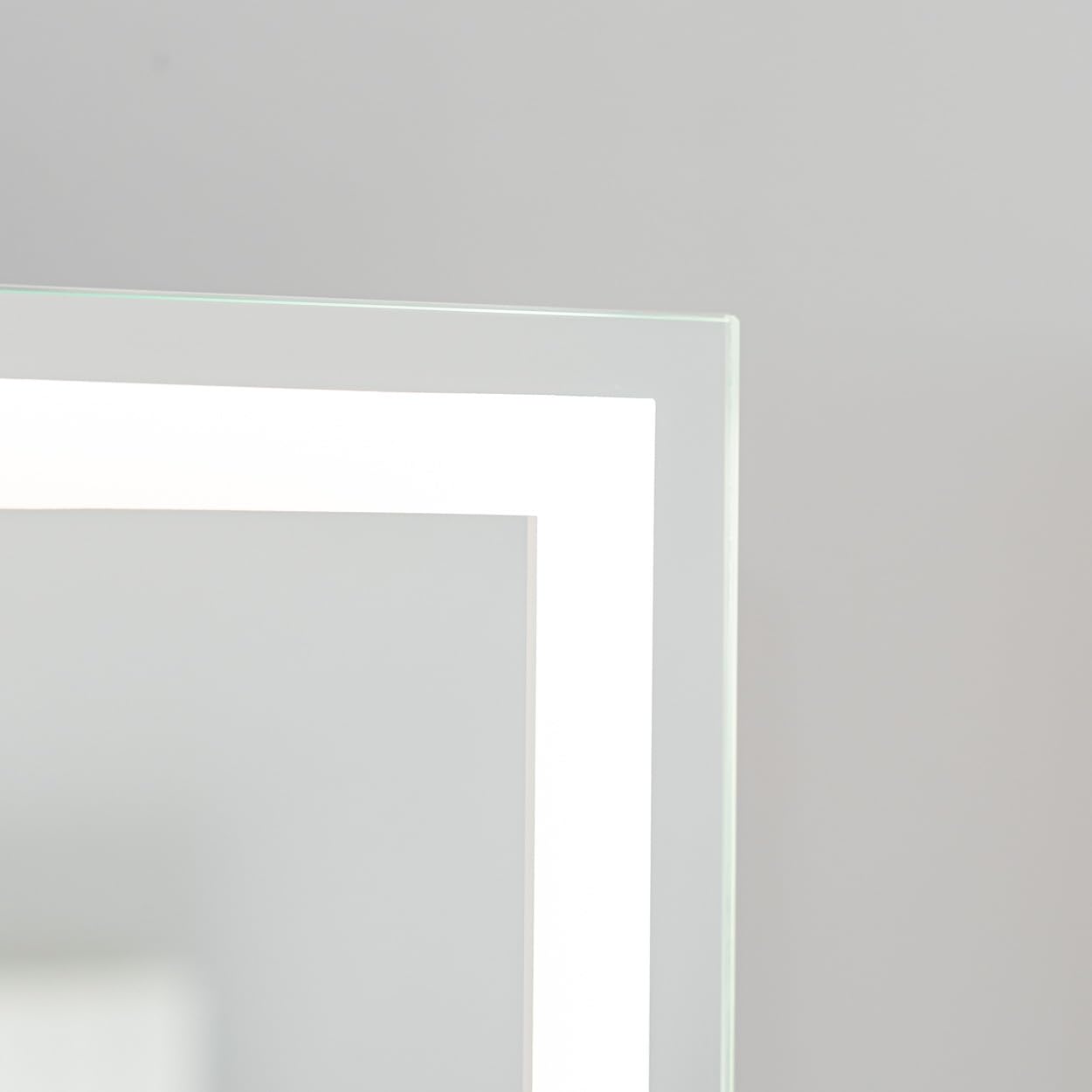 Flamingueo Specchio Trucco con Luci - Striscia LED - 3 Modi di Luce - Intensità Regolabile - Controllo Tattile - Vanity Mirror - Bianco - 58x12x43cm