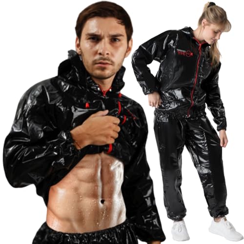 Dripp Fit Sauna Suit 0.32mm Premium PVC Construction - Heavy Duty Sweat Suit for Weight Loss That Fits Men and Women - Includes Machine Washable Bag for Easy Care (XX-Large)