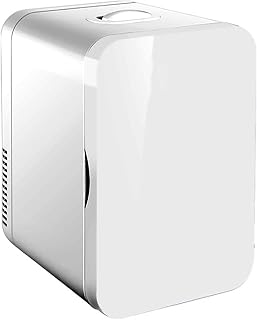8L Mini Fridge For Bedroom Tabletop Fridge Electric Reefer Portable Makeup Skin Care Fridge Food Warmers & Drink Cooler For Car/Camping/Travel AC + DC Power Compatibility