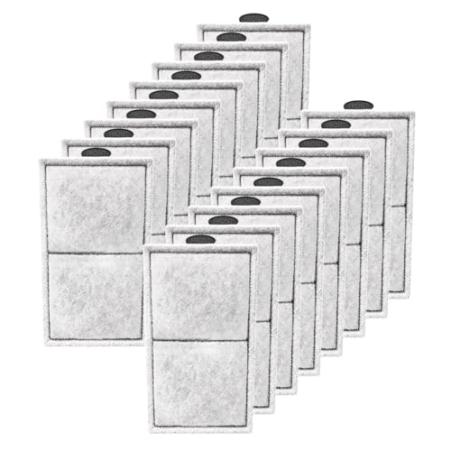 16 Pack PF-S Filter Cartridges Compatible with Top Fin PF10 Power Filter, Fish Tank Filter Cartridges Replacement NOT Compatible with Imagitarium/CN-S Filter (5.12 x 3.03 inches, not Include Handle)