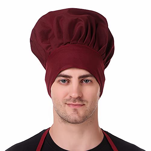 Image of KODENIPR CLUB Kitchen Apron With Cap Set for Women /Men Chef (Maroon)