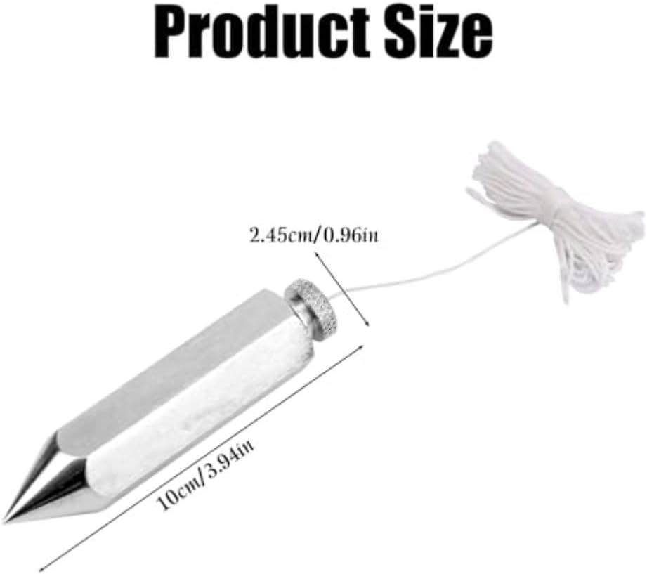8 oz Hexagonal Plumb Bob Set, Brass & Steel Construction with 15m High- Line, Weighted Tool Carpentry and Building Alignment, 3-Pack(3PCS)