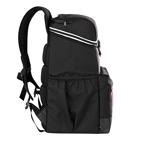 Igloo 30 Can Large Portable Insulated Soft Cooler Backpack Carry Bag, Black/Red #TOP5