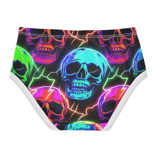 Funny Neon Skulls Toddler Underwear Custom 2t Cotton Little Girl Panties Funny Briefs Underpants2