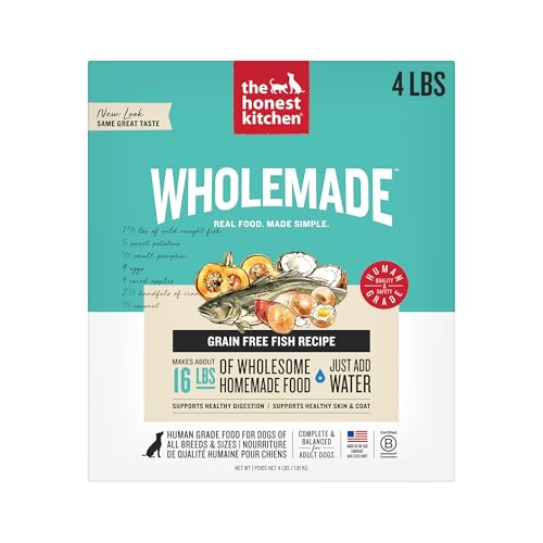 Image of The Honest Kitchen Human Grade Wholemade Dehydrated Dog Food, Grain Free Dog Food, Fish, 4 lb Box