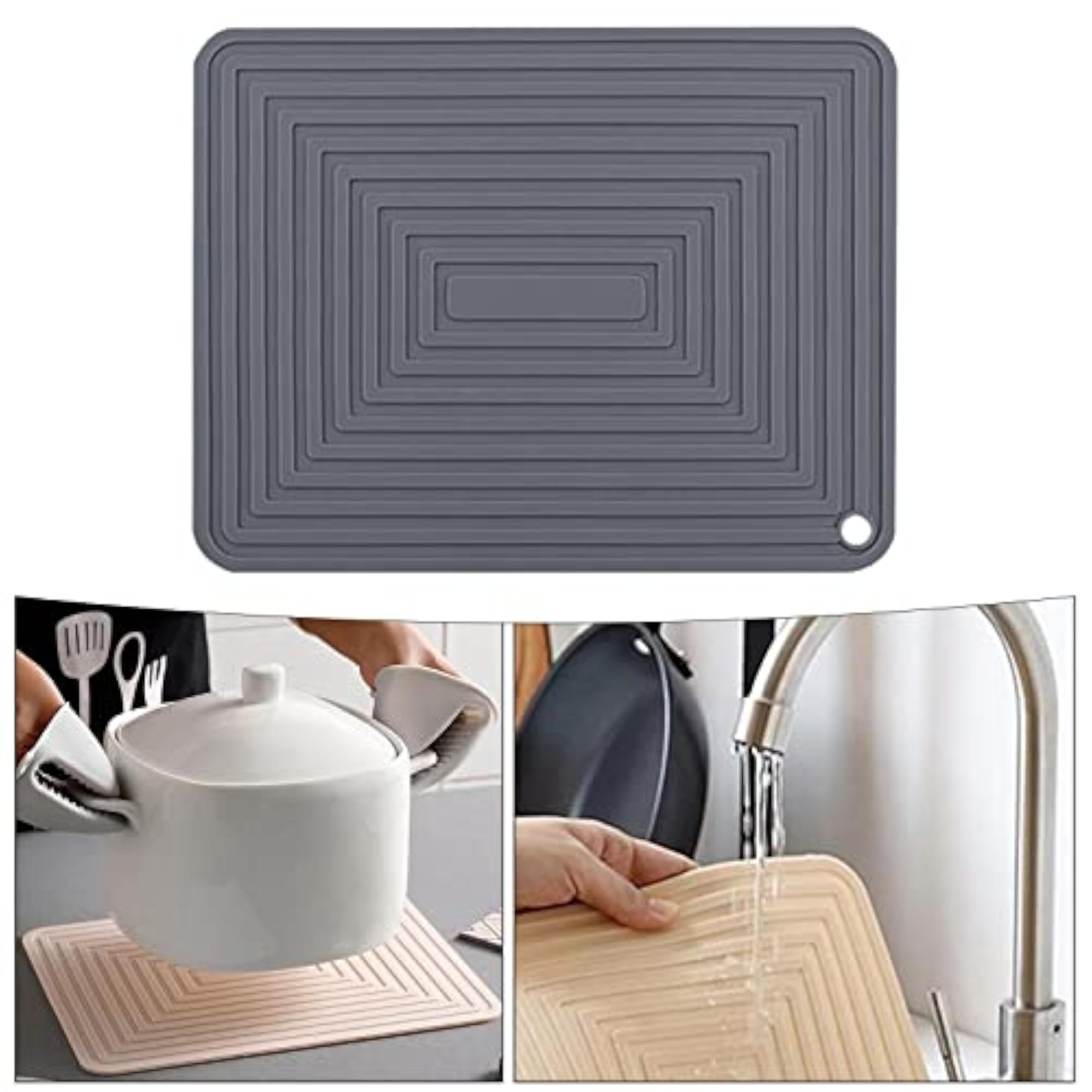 Waterproof Dish Drying Mat, Heat Resistant, Gray