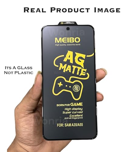 Image of WonRia Matte Screen Guard Protector for Samsung M35 (5G) Matte Tempered Glass Edge to Edge [Anti-FingerPrint | Anti-Glare | Shinning Border] - installation Kit