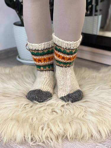 Ukrainian Handmade Knitted Wool Socks/Unique Design for Women or Men/Cozy Hutsul Pattern/Warm Natural Wool/Perfect Knit Gift & Wool Accessor3