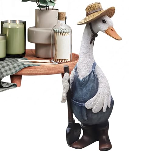 Statue de canard en résine de 36,5 cm : la solution déco contre les jardins ternes