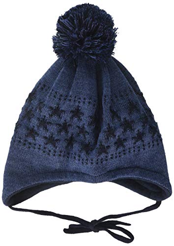 Bonnet bébé fille maximo avec motifs étoiles et pompon