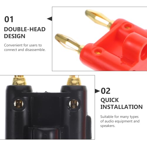 Conector de audio tipo banana de oro de 10 piezas para cables de altavoces hifi 3