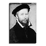 Impression sur toile de Portrait d'un homme de Corneille de Lyon pour bureau 40 x 60 cm