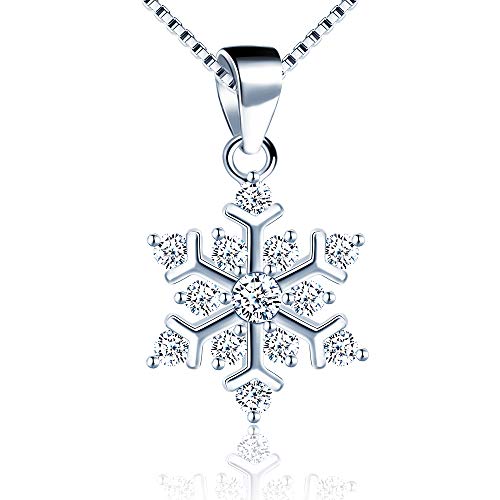 collana in argento con pendente a fiocco di neve con zirconi