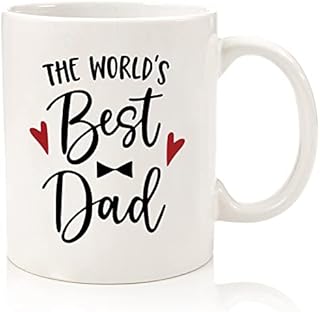 Apeso Dad Gifts - ' The World's Best Dad ' - Fathers Day Gifts Funny Coffee Mug Tea Cup Dad Birthday Gifts from Daughter Son, Thanksgiving Christmas Present