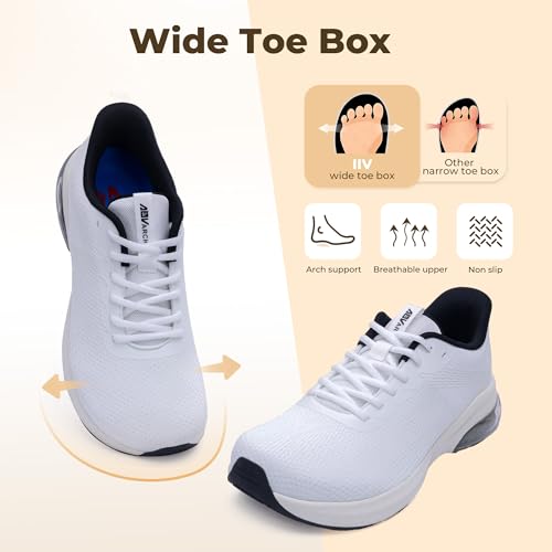 Image of IIV Mens Walking Shoes with Arch Support Wide Toe Box Tennis Sneakers Plantar Fasciitis Running Shoes