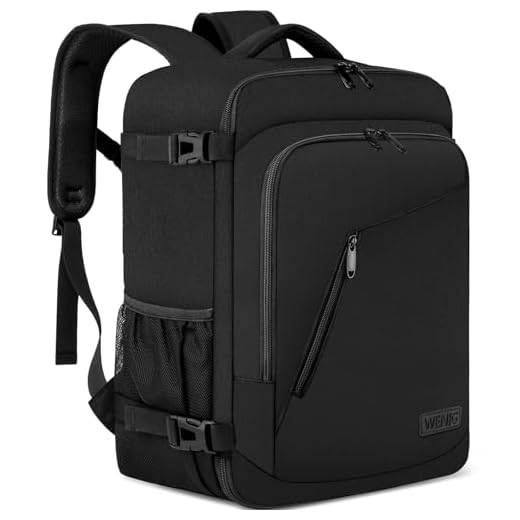 WENIG Mochila Viaje Cabina Avion 40x30x20 Equipaje de Mano 40x30x20 para Vueling 24L Bolsa de Viaje Hombre Mujer Maletas de Viaje Cabina Mochila Portatil 14 Pulgadas con Puerto USB para Trabajo Negro
