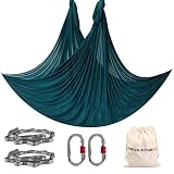通用 Yoga pendel Hängematte inkl.Rocking Cloth-SGS Tested Yoga Hammock Turnringe für Yoga Pilates und Gymnastik(Dunkelgrün), 5M x 2.8M