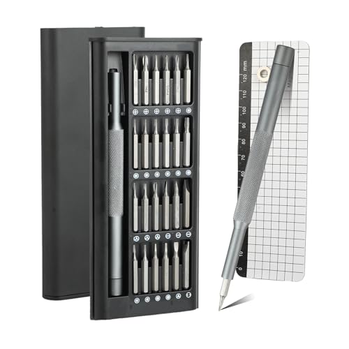 Juego de Destornilladores de Precisión – Mini Kit de Herramientas con Puntas Torx y Tri-Wing – 27 en 1 Set de Reparación de Precisión – Para Móviles, PC, Portátiles, MacBook, iPhone, PS4, PS5, Gafas