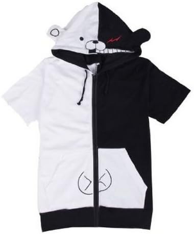 Black high school students Monokuma polar bear-like short sleeves jersey / Parker cosplay costume of despair Gakuen bullet Ronpa hope [L size]