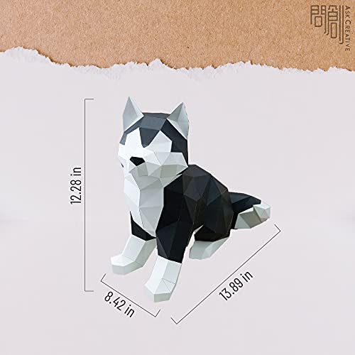 Mayde Askcreative 3D Puzzles, Diy Kits For Adults & Students, Easy-To-Assemble Papercraft (Husky Dog) #TOP3