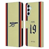 Head Case Designs Officially Licensed Arsenal FC Nicolas Pépé 2021/22 Players Away Kit Leather Wallet Case Compatible with Samsung Galaxy M14 5G