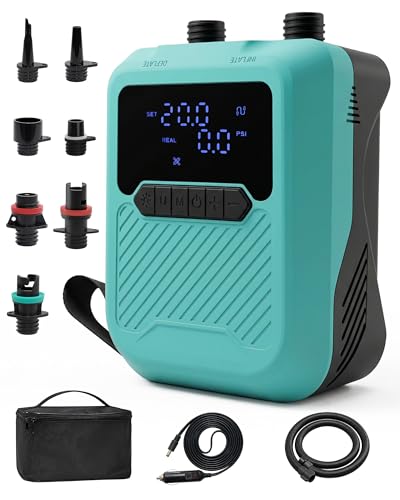 Elektrische Sup Pumpe Stand Up Paddle Pumpe 20PSI Hochdruck SUP Luftpumpe 12V Auto DC Dual Stage Inflator & Deflator für Aufblasbare Stand Up Paddle Boards Kajak Zelt Matratze