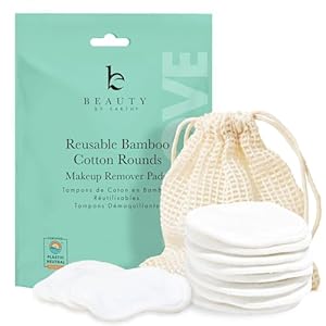 Reusable Cotton Rounds Makeup Remover Pads – 14 Bamboo Cotton Pads for Face, Reusable Makeup Remover Pads, Cotton Rounds for Face Pads, Makeup Eraser Reusable Cotton Pads for Makeup Removal